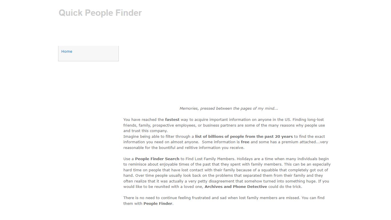 Quick People Finder - Home